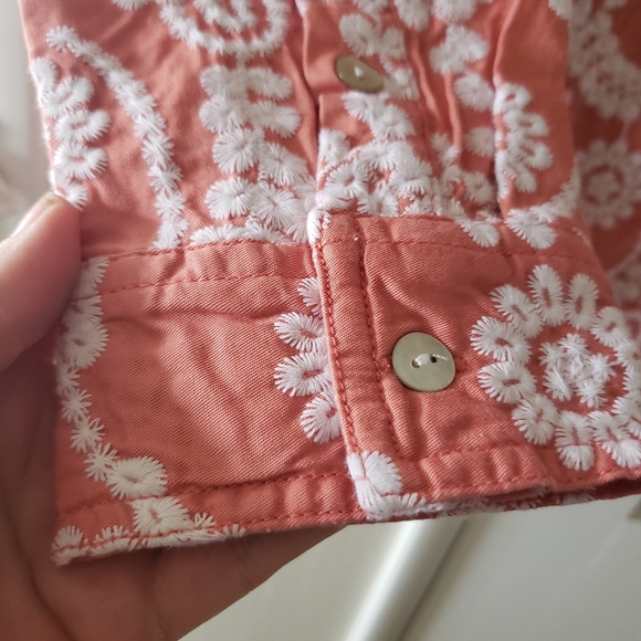 OSO Casuals Embroidered Shirt Long Sleeve Button Neck XL - Picture 7 of 8